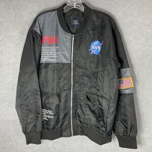 Asstseries‎ NASA Logo Bomber Jacket Coat Size L Windbreaker 100th Space Mission